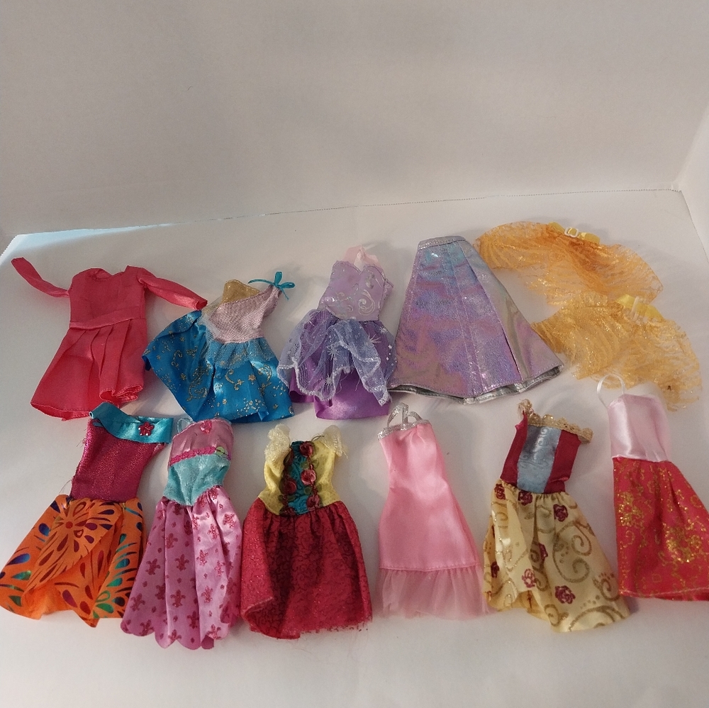 Handmade Barbie size Shiny Dresses and Skirts Lot#4